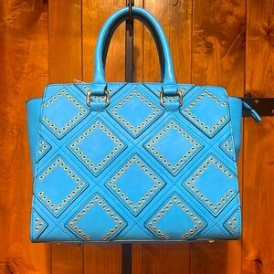 NWT Fabulous Age Turquoise Diamond Embossed Satchel
